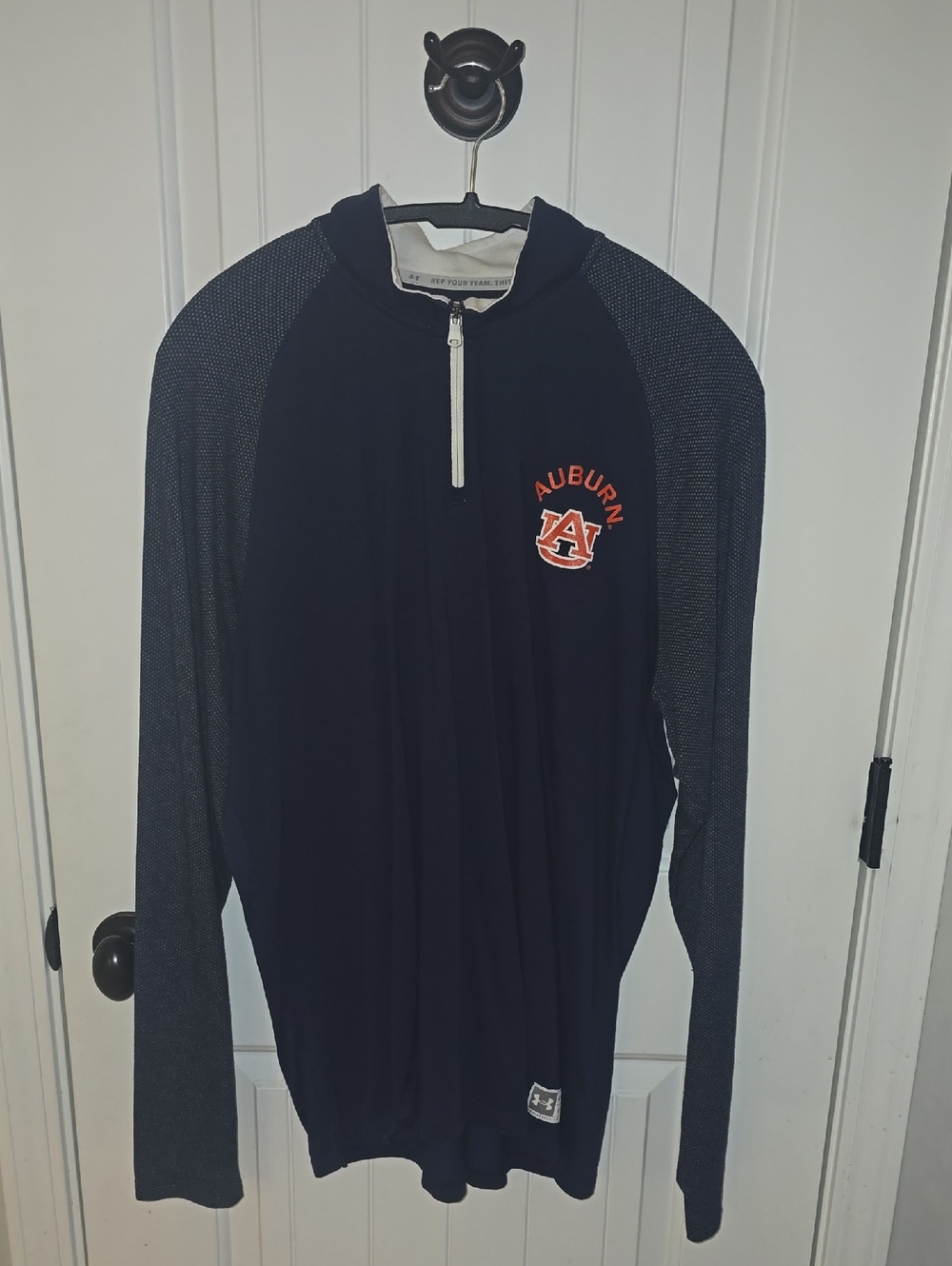 Under Armour Auburn Tigers Navy and White Quarter-Zip Pullover